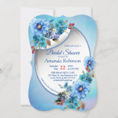 Invitation Blues de Cornflower en Fête des mariées aquarelle (Devant)