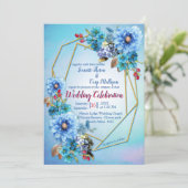 Invitation Blues de Cornflower en Mariage d'aquarelle (Debout devant)