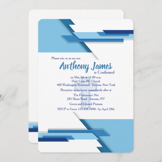 Invitation Blues Droite (Devant / Derrière)