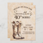 Invitation Blush and Boots 40th Rodeo Western Birthday (Devant / Derrière)