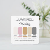 Invitation Blush and Gold Wedding Color Palette Card (Debout devant)