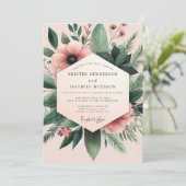 Invitation Blush Anemone Botanical Wedding (Debout devant)
