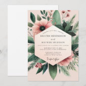 Invitation Blush Anemone Botanical Wedding (Devant / Derrière)
