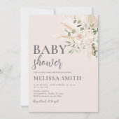 Invitation Blush Baby shower fille (Devant)