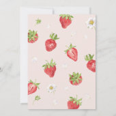 Invitation Blush Berry Premier Anniversaire Fraise Thème (Dos)