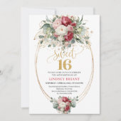 Invitation Blush Blanc Éternelle Verdure Douce 16e Anniversai (Devant)