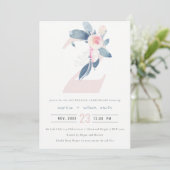 INVITATION BLUSH BLEU FLORAL DOUX 2ÈME ANNIVERSAIRE TOUTE ANN (Debout devant)