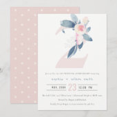 INVITATION BLUSH BLEU FLORAL DOUX 2ÈME ANNIVERSAIRE TOUTE ANN (Devant / Derrière)