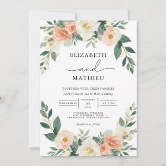 Invitation Blush Blossom Arch Mariage