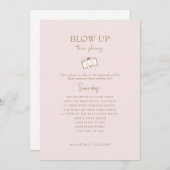 Invitation Blush Blow Up Leurs Téléphones Réception Gold Text (Devant / Derrière)