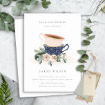 Invitation Blush Blue Floral Baby shower Tea Party<br><div class="desc">Pour toute autre personnalisation ou tout autre élément correspondant,  n'hésitez pas à me contacter à l'adresse yellowfebstudio@gmail.com</div>