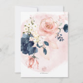 Invitation Blush+Blue Flowers Brunch Bubbly Champagne rose