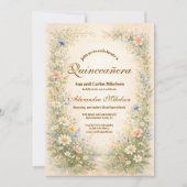 Invitation Blush Blue Meadow Quinceañera (Devant)