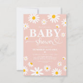 Invitation Blush Boho Daisy Fleurs Baby shower fille (Devant)