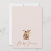 Invitation Blush Boho Floral Arch Highland Cow Baby shower (Dos)