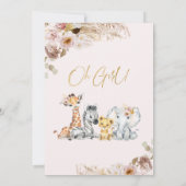 Invitation Blush Boho Floral Oh Girl Safari Baby shower (Dos)