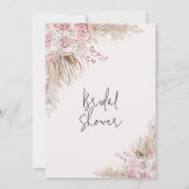 Invitation Blush Boho Floral Tea Party Fête des mariées (Dos)