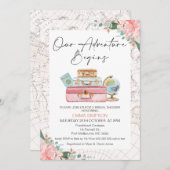 Invitation Blush Boho Notre aventure commence la Fête des mar (Devant / Derrière)