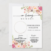 Invitation Blush Boho Photo Funeral Service (Devant)
