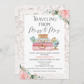 Invitation Blush Boho Voyager Mlle à Mme Fête des mariées (Devant / Derrière)