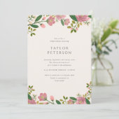 Invitation Blush Bouquet Elégante Fête des mariées Florale (Debout devant)