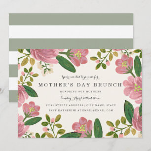 Invitation Blush Bouquet Fête des mères Brunch
