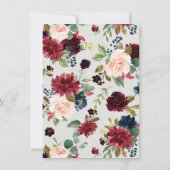 Invitation Blush Bourgogne Floral Rose Gold Accents Fiançaill (Dos)