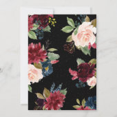 Invitation Blush Bourgogne Floral Rose Gold Accents Mariage (Dos)