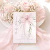 Invitation Blush Bow Baby girl Shower
