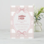 Invitation Blush Bow Élégant Diplômé (Debout devant)