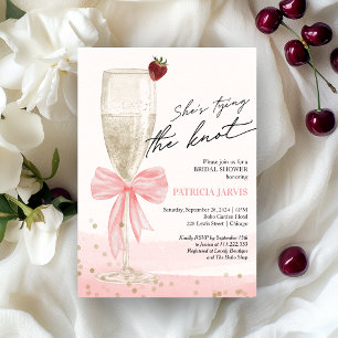 Invitation Blush Bow She's Tying the Knot Bridal Brunch