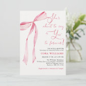 Invitation Blush & Bows Elle est sur le point de dire Oui Fêt (Debout devant)