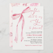 Invitation Blush & Bows Elle est sur le point de dire Oui Fêt (Devant / Derrière)