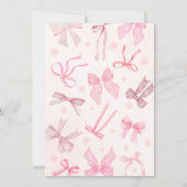 Invitation Blush & Bows She's Tying The Knot Fête des mariées (Dos)