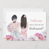Invitation Blush Bride Meilleur ami Serez-Vous Ma Servante D' (Devant)