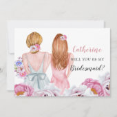 Invitation Blush Bride Meilleur ami Serez-Vous Ma Servante D' (Devant)