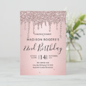 Invitation Blush bronze jeune fille parties scintillant (Debout devant)