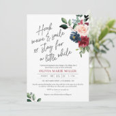 Invitation Blush Burgundy et Navy Drive By Fête de l'mariée (Debout devant)