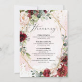 Invitation BLush burgundy floral or week-end bachelorette (Dos)