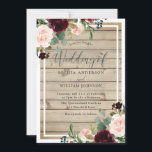 Invitation Blush & Burgundy Floral Rustic Spring Mariage de a<br><div class="desc">Blush & Burgundy Floral Rustic Wood Spring Wedding Invitation Collection jumelée dans la niche et le magasin de niche!</div>