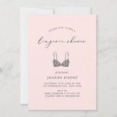 Invitation Blush Calligraphy Lingerie Fête des mariées (Devant)