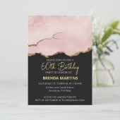 Invitation Blush Champagne Gold Glitter Watercolor (Debout devant)