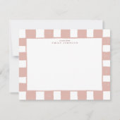 Invitation Blush Checker Note Card (Devant)