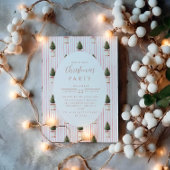 Invitation Blush Christmas Tree Stripe