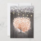 Invitation Blush Coral Heart Leaf Tree Forest Mariage élégant (Dos)