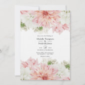 Invitation Blush Dahlias Floral Mariage (Devant)