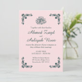 Invitation Blush & Dark Gray Subtle Islamic Wedding (Debout devant)