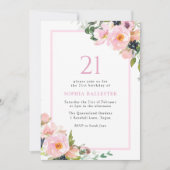 Invitation Blush Dreams Floral Womans 21e fête d'anniversaire (Devant)
