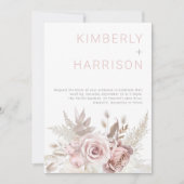 Invitation Blush Dreams : Mariage Rose moderne Boho Blush (Devant)