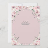 Invitation Blush Dusty rose blanc floral argent Quinceañera (Dos)